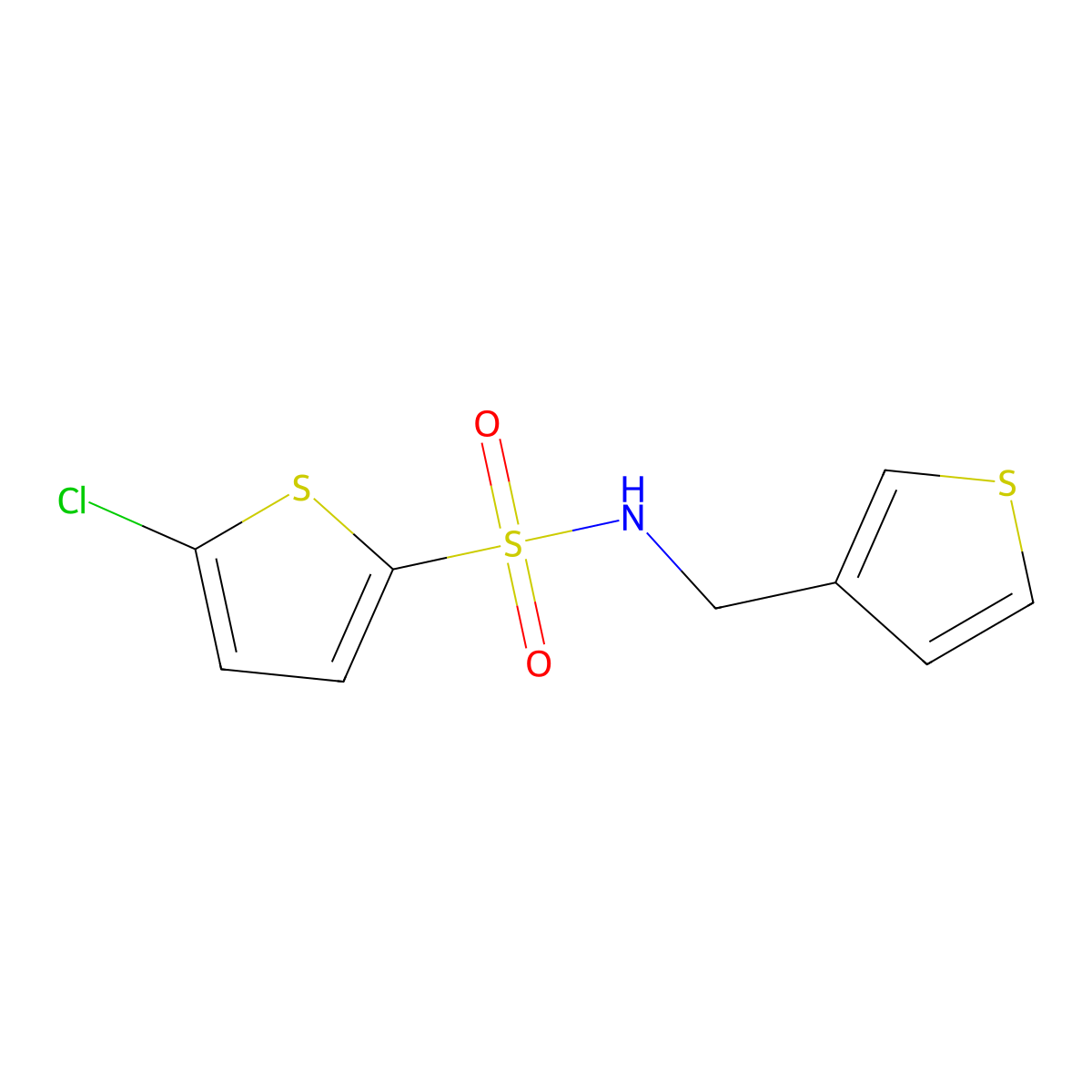 5-chloro-N-[(thiophen-3-yl)methyl]thiophene-2-sulfonamide molecular structure, CAS 1060310-06-6