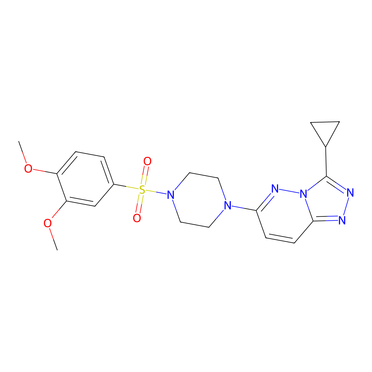 1-{3-Cyclopropyl-[1,2,4]triazolo[4,3-b]pyridazin-6-yl}-4-(3,4-dimethoxybenzenesulfonyl)piperazine molecular structure, CAS 1060310-77-1