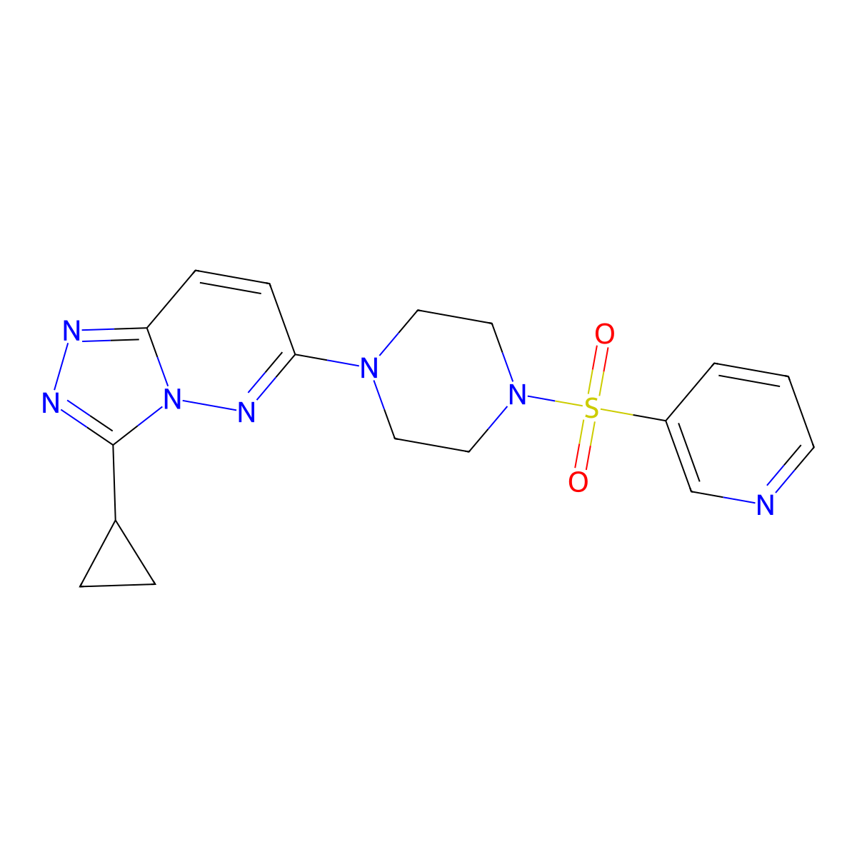 3-Cyclopropyl-6-(4-(pyridin-3-ylsulfonyl)piperazin-1-yl)-[1,2,4]triazolo[4,3-b]pyridazine molecular structure, CAS 1060311-07-0