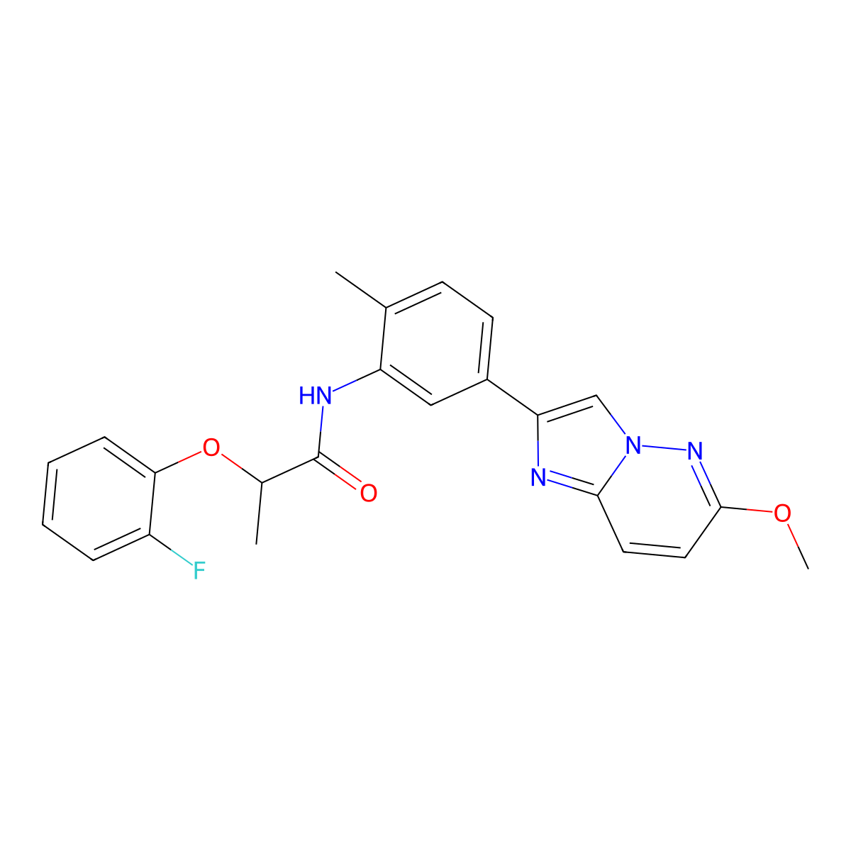 2-(2-fluorophenoxy)-N-(5-{6-methoxyimidazo[1,2-b]pyridazin-2-yl}-2-methylphenyl)propanamide molecular structure, CAS 1060312-19-7