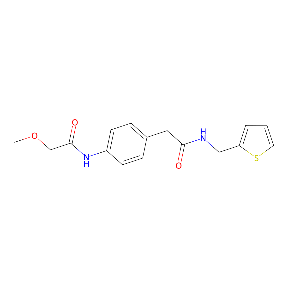 2-methoxy-N-[4-({[(thiophen-2-yl)methyl]carbamoyl}methyl)phenyl]acetamide molecular structure, CAS 1060313-27-0