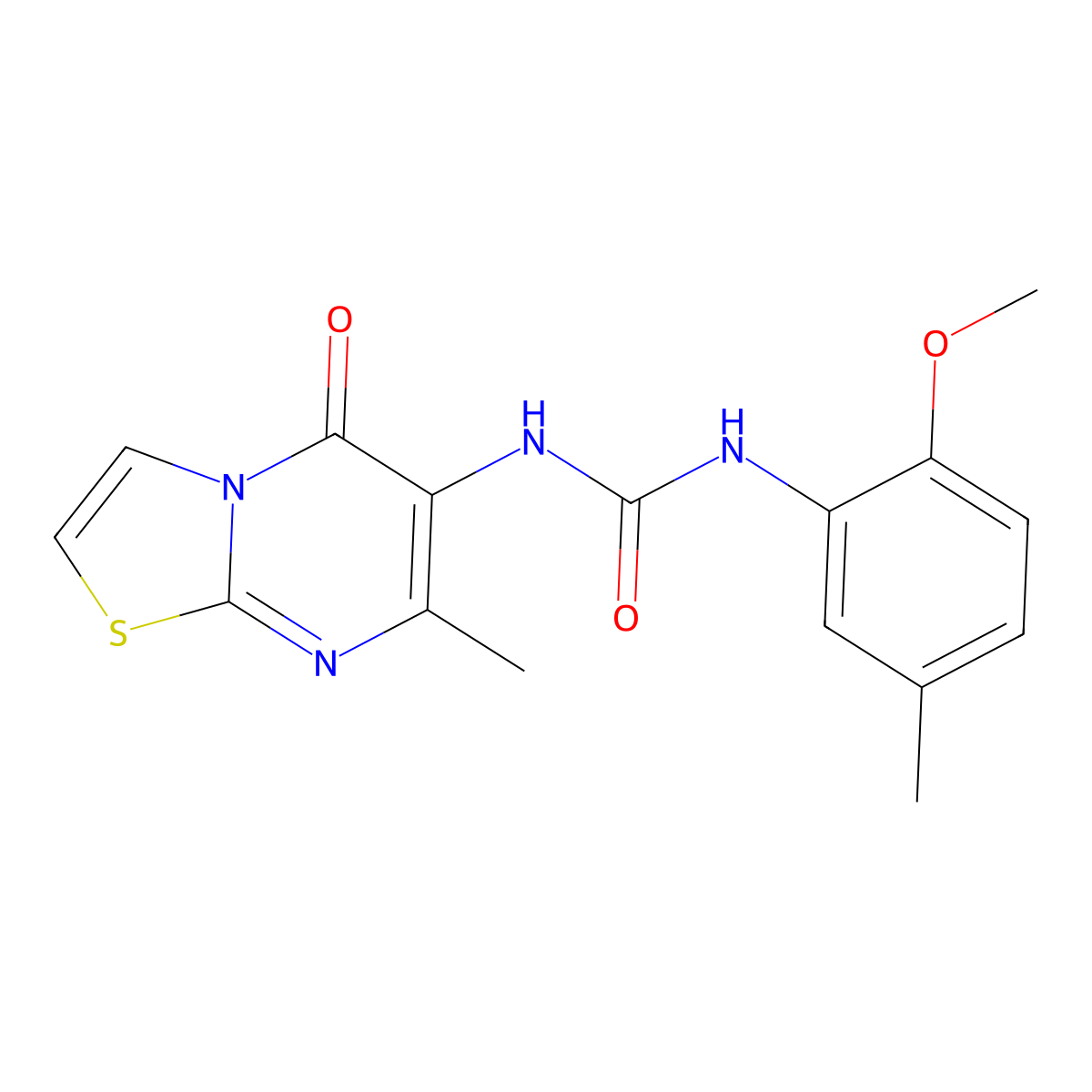 1-(2-methoxy-5-methylphenyl)-3-(7-methyl-5-oxo-5H-thiazolo[3,2-a]pyrimidin-6-yl)urea molecular structure, CAS 1060313-44-1