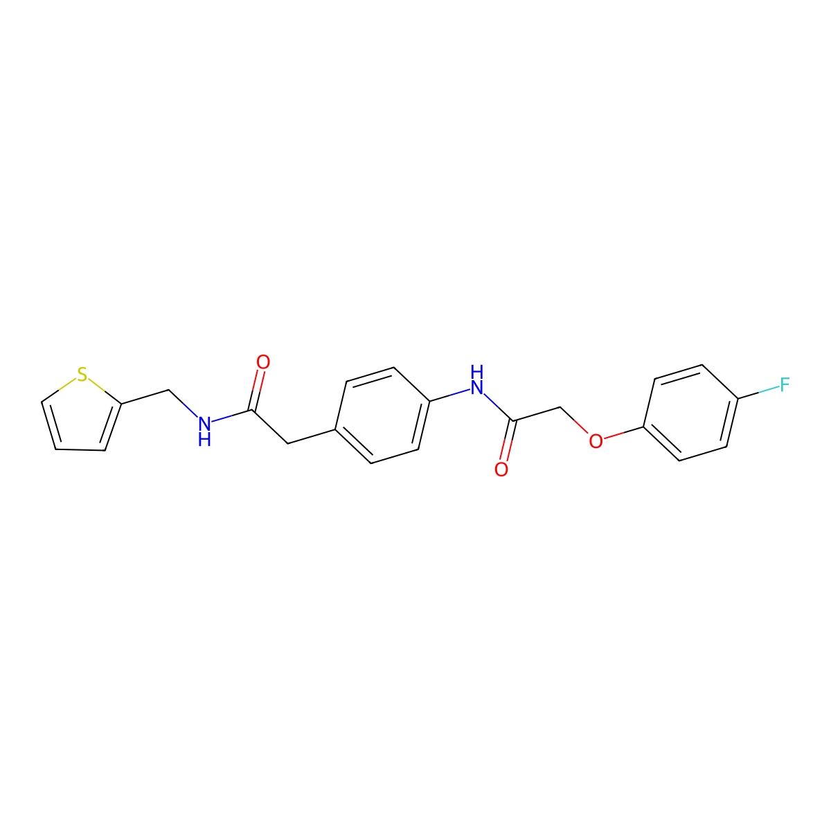 2-(4-fluorophenoxy)-N-[4-({[(thiophen-2-yl)methyl]carbamoyl}methyl)phenyl]acetamide molecular structure, CAS 1060313-74-7