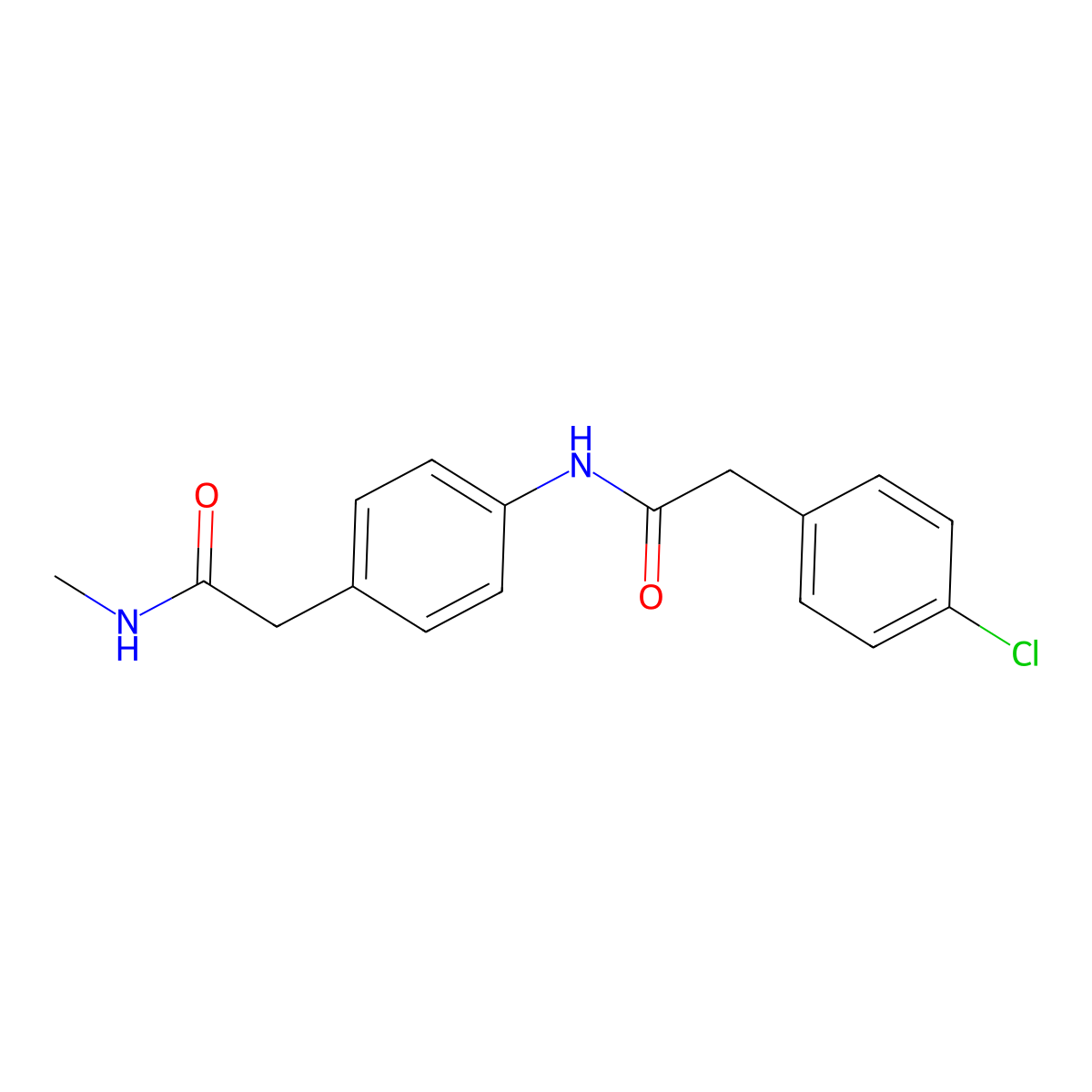 2-(4-chlorophenyl)-N-{4-[2-(methylamino)-2-oxoethyl]phenyl}acetamide molecular structure, CAS 1060314-22-8