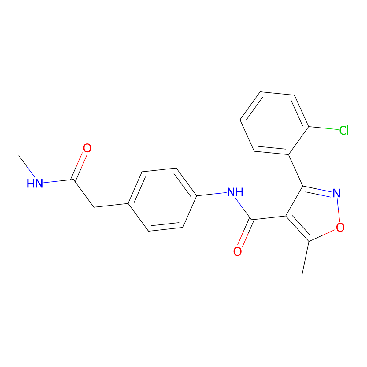 3-(2-chlorophenyl)-5-methyl-N-{4-[(methylcarbamoyl)methyl]phenyl}-1,2-oxazole-4-carboxamide molecular structure, CAS 1060314-40-0