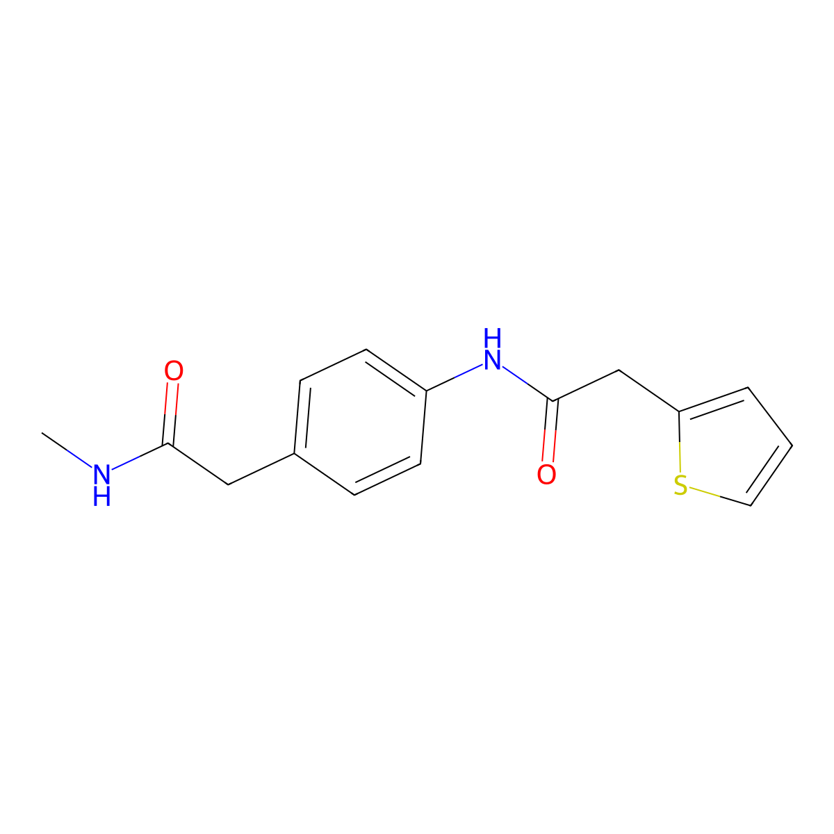 N-methyl-2-{4-[2-(thiophen-2-yl)acetamido]phenyl}acetamide molecular structure, CAS 1060314-52-4