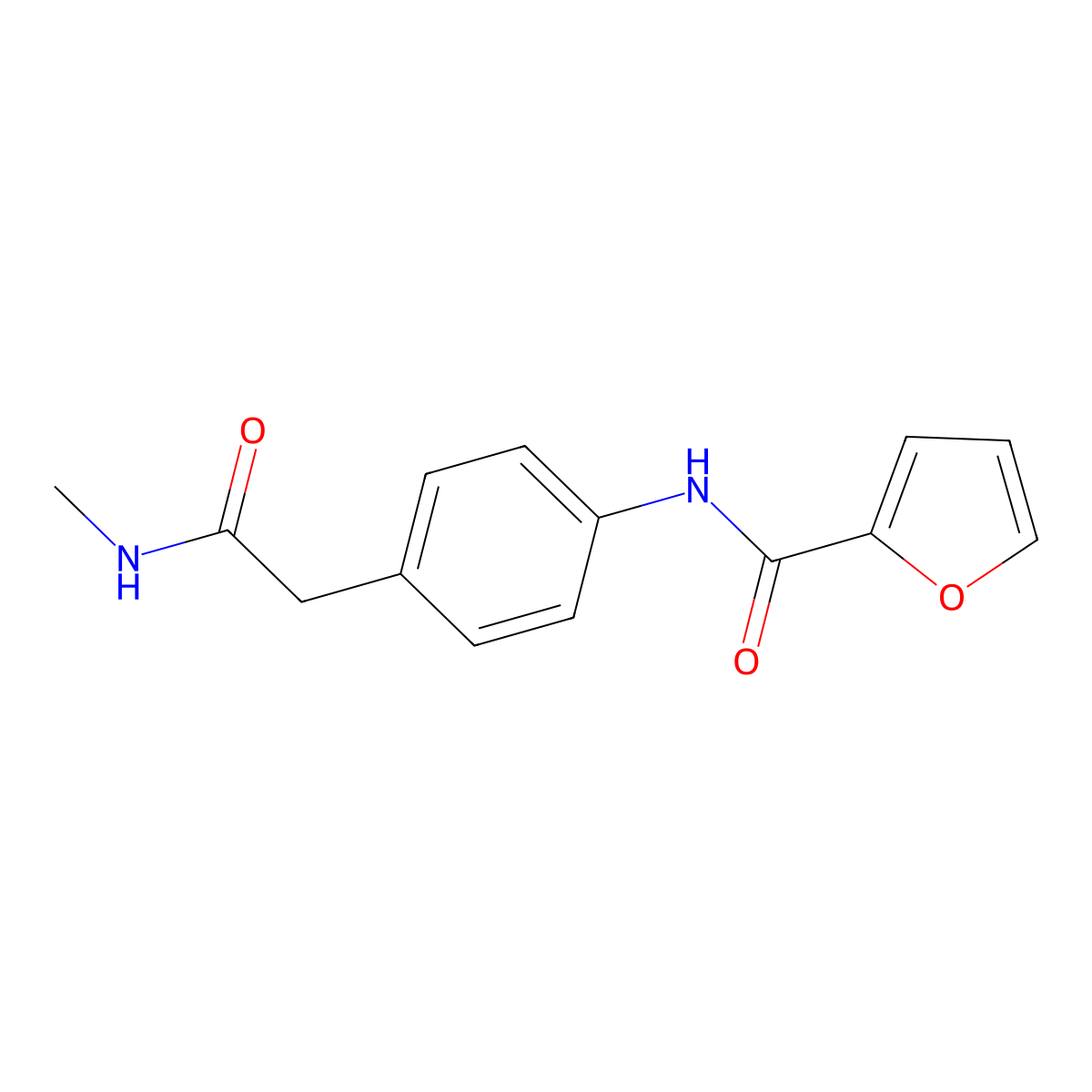 N-(4-(2-(methylamino)-2-oxoethyl)phenyl)furan-2-carboxamide molecular structure, CAS 1060314-76-2