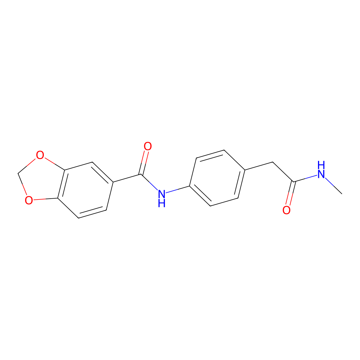 N-{4-[(methylcarbamoyl)methyl]phenyl}-2H-1,3-benzodioxole-5-carboxamide molecular structure, CAS 1060315-31-2