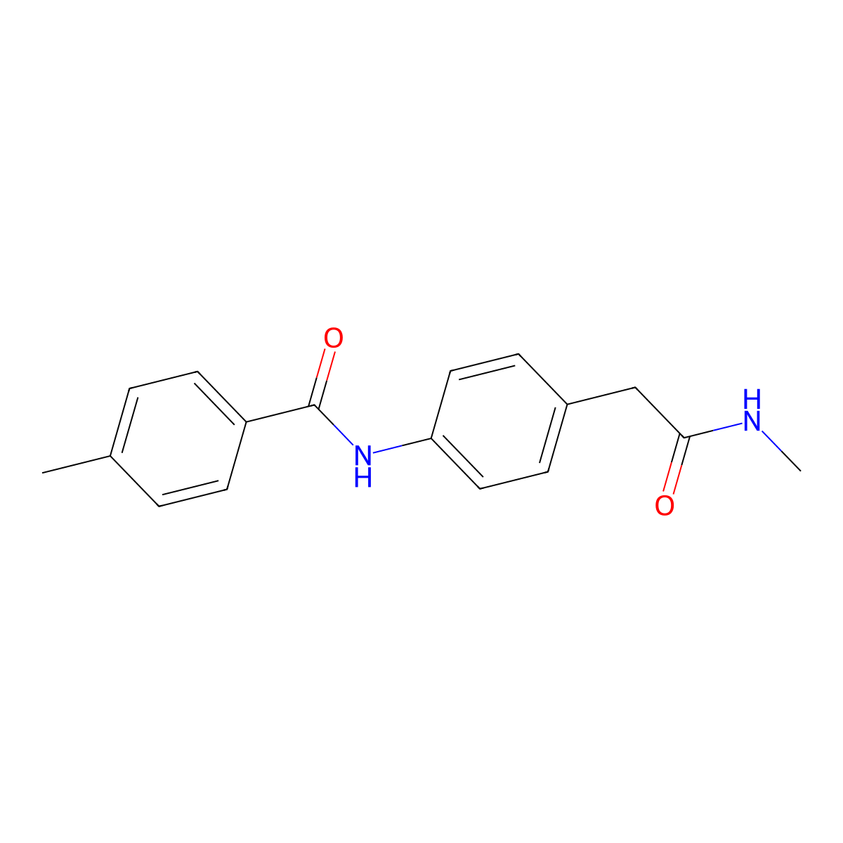 4-methyl-N-{4-[2-(methylamino)-2-oxoethyl]phenyl}benzamide molecular structure, CAS 1060315-43-6