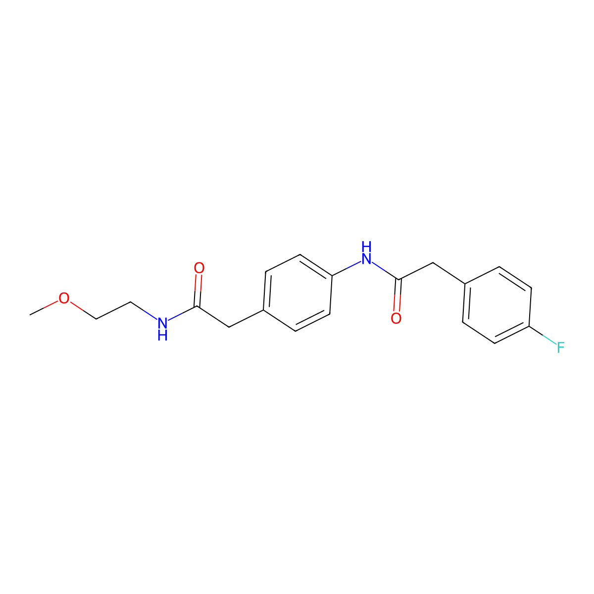 2-{4-[2-(4-fluorophenyl)acetamido]phenyl}-N-(2-methoxyethyl)acetamide molecular structure, CAS 1060316-31-5