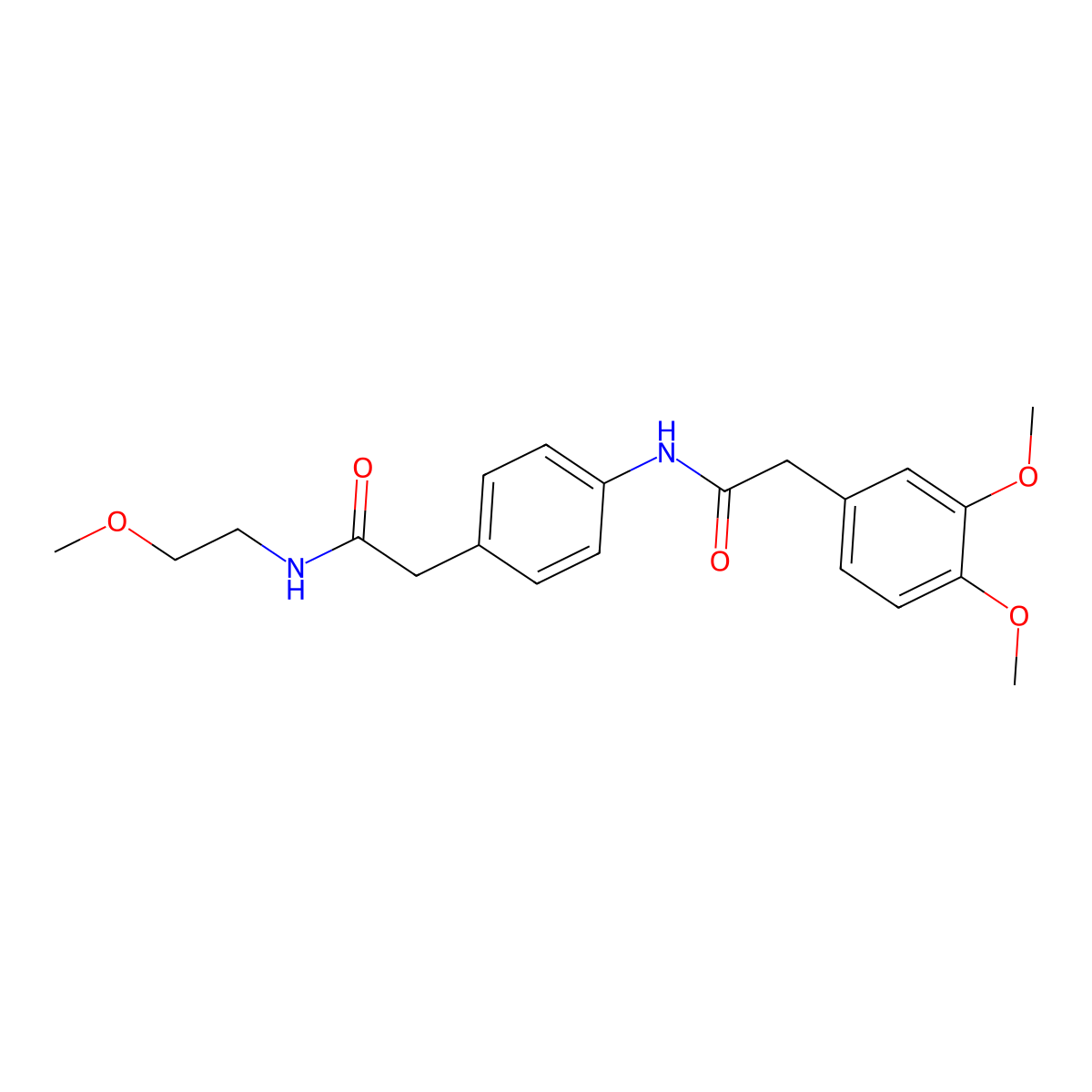 2-{4-[2-(3,4-dimethoxyphenyl)acetamido]phenyl}-N-(2-methoxyethyl)acetamide molecular structure, CAS 1060316-90-6