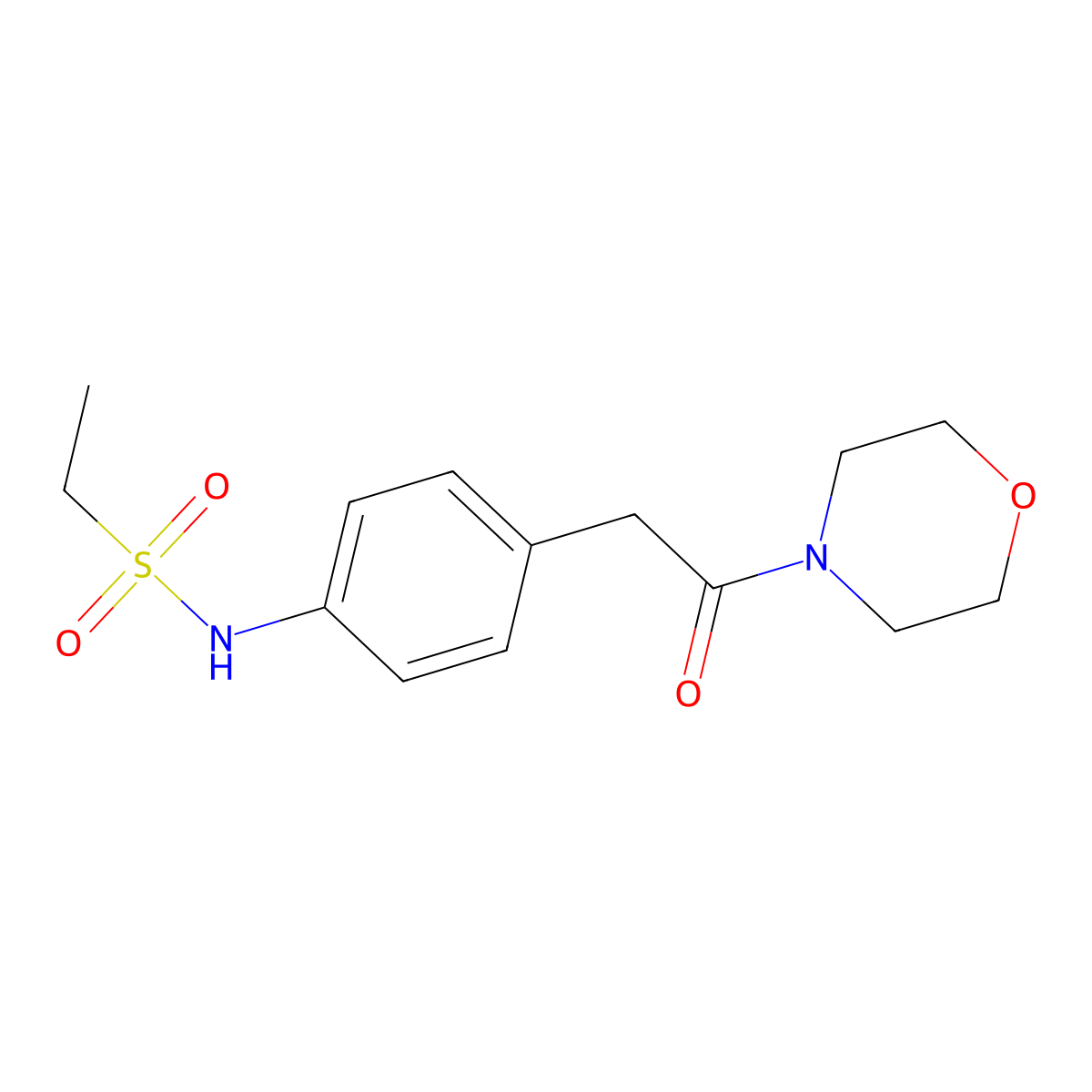 N-{4-[2-(morpholin-4-yl)-2-oxoethyl]phenyl}ethane-1-sulfonamide molecular structure, CAS 1060321-98-3