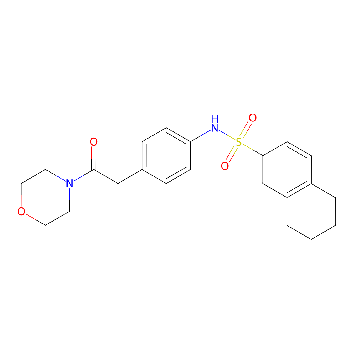 N-(4-(2-morpholino-2-oxoethyl)phenyl)-5,6,7,8-tetrahydronaphthalene-2-sulfonamide molecular structure, CAS 1060322-46-4