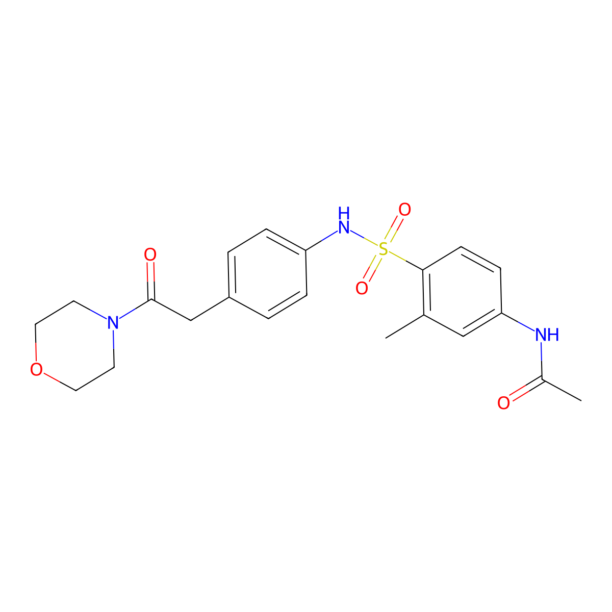 N-[3-methyl-4-({4-[2-(morpholin-4-yl)-2-oxoethyl]phenyl}sulfamoyl)phenyl]acetamide molecular structure, CAS 1060322-94-2