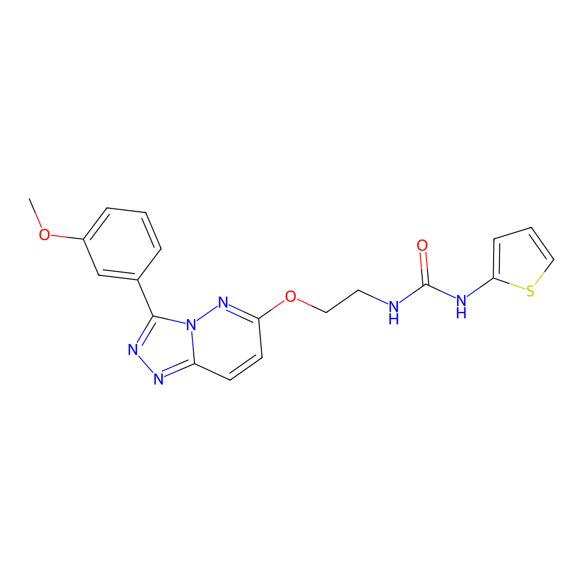1-(2-((3-(3-Methoxyphenyl)-[1,2,4]triazolo[4,3-b]pyridazin-6-yl)oxy)ethyl)-3-(thiophen-2-yl)urea molecular structure, CAS 1060325-33-8