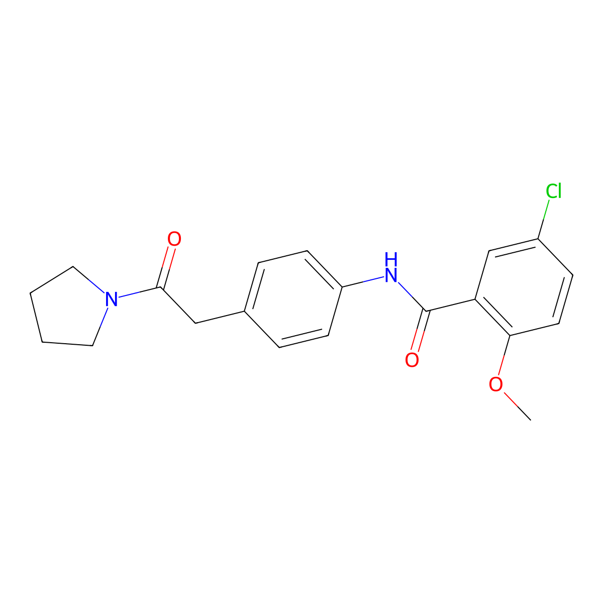 5-chloro-2-methoxy-N-{4-[2-oxo-2-(pyrrolidin-1-yl)ethyl]phenyl}benzamide molecular structure, CAS 1060326-76-2