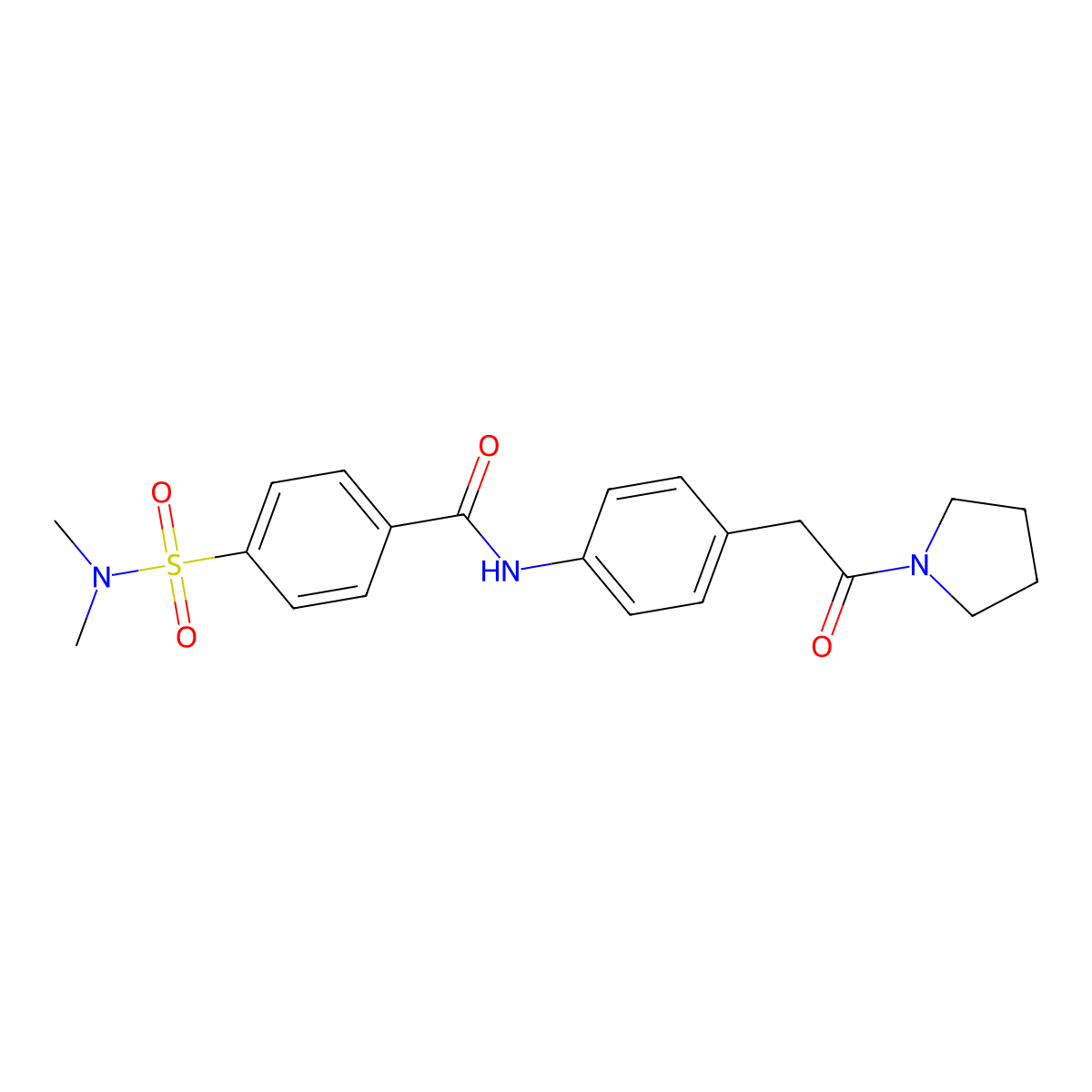4-(dimethylsulfamoyl)-N-{4-[2-oxo-2-(pyrrolidin-1-yl)ethyl]phenyl}benzamide molecular structure, CAS 1060327-26-5