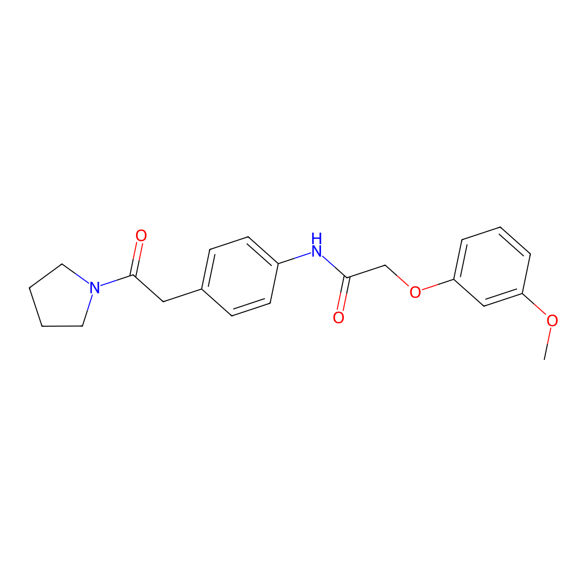 2-(3-methoxyphenoxy)-N-{4-[2-oxo-2-(pyrrolidin-1-yl)ethyl]phenyl}acetamide molecular structure, CAS 1060327-40-3