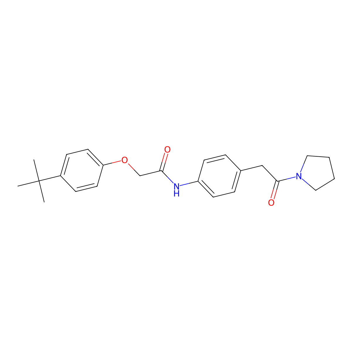 2-(4-tert-butylphenoxy)-N-{4-[2-oxo-2-(pyrrolidin-1-yl)ethyl]phenyl}acetamide molecular structure, CAS 1060327-58-3