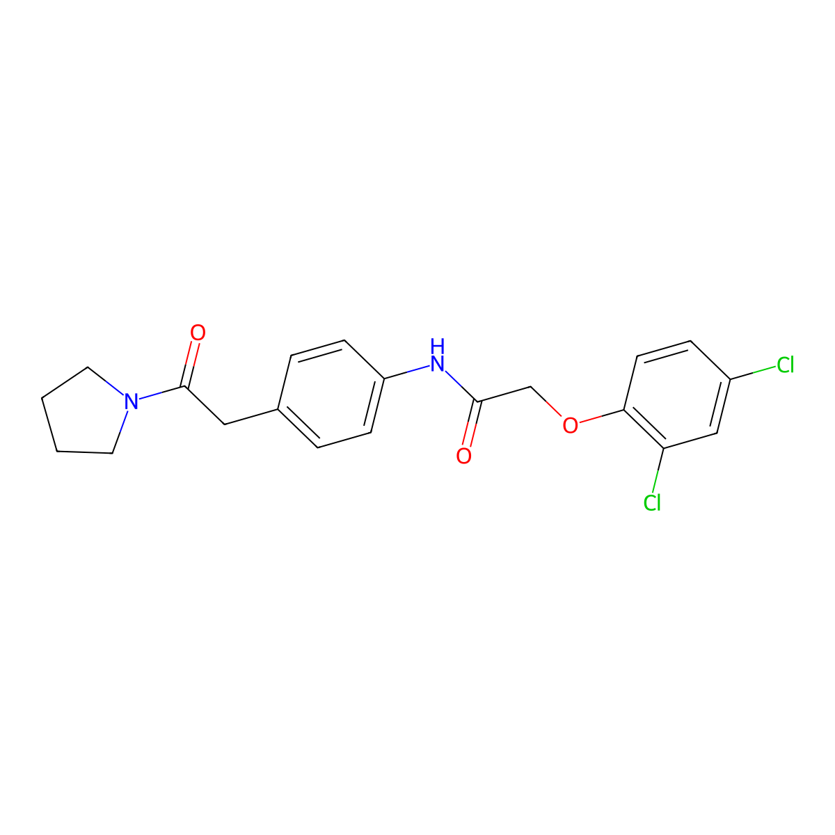 2-(2,4-dichlorophenoxy)-N-{4-[2-oxo-2-(pyrrolidin-1-yl)ethyl]phenyl}acetamide molecular structure, CAS 1060327-72-1
