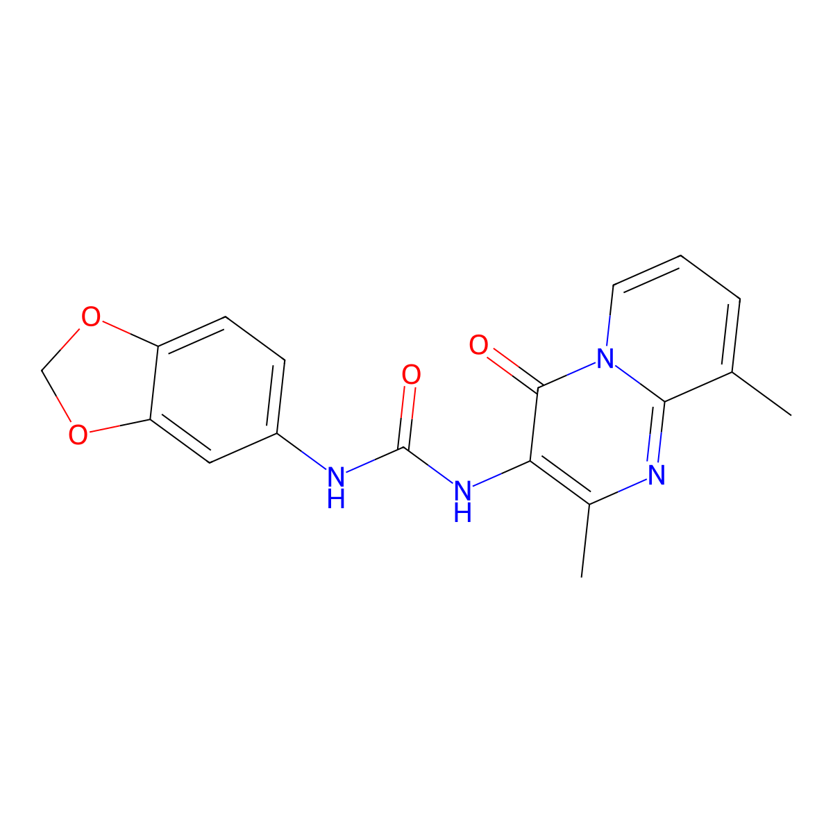 1-(benzo[d][1,3]dioxol-5-yl)-3-(2,9-dimethyl-4-oxo-4H-pyrido[1,2-a]pyrimidin-3-yl)urea molecular structure, CAS 1060327-94-7