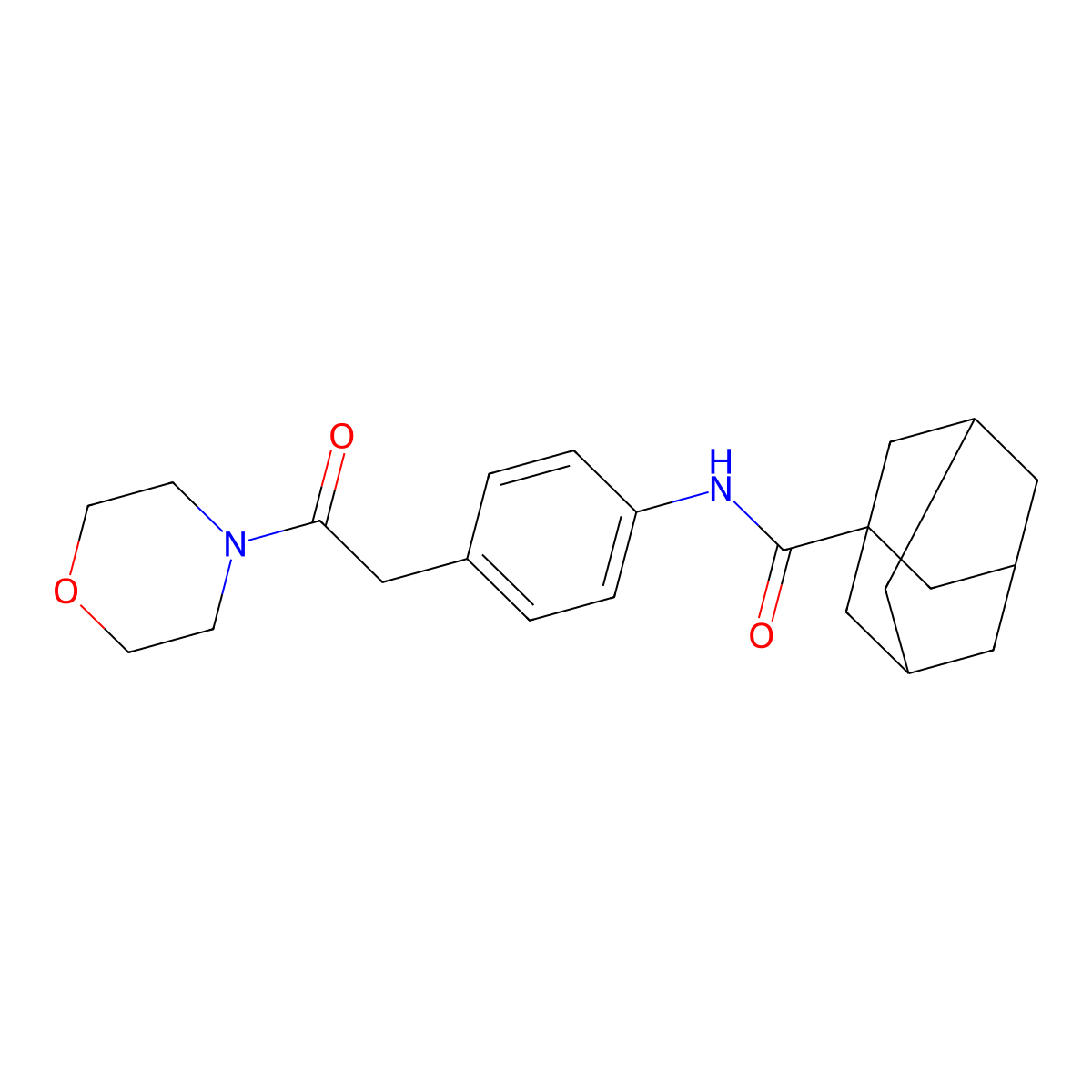 N-{4-[2-(morpholin-4-yl)-2-oxoethyl]phenyl}adamantane-1-carboxamide molecular structure, CAS 1060327-95-8