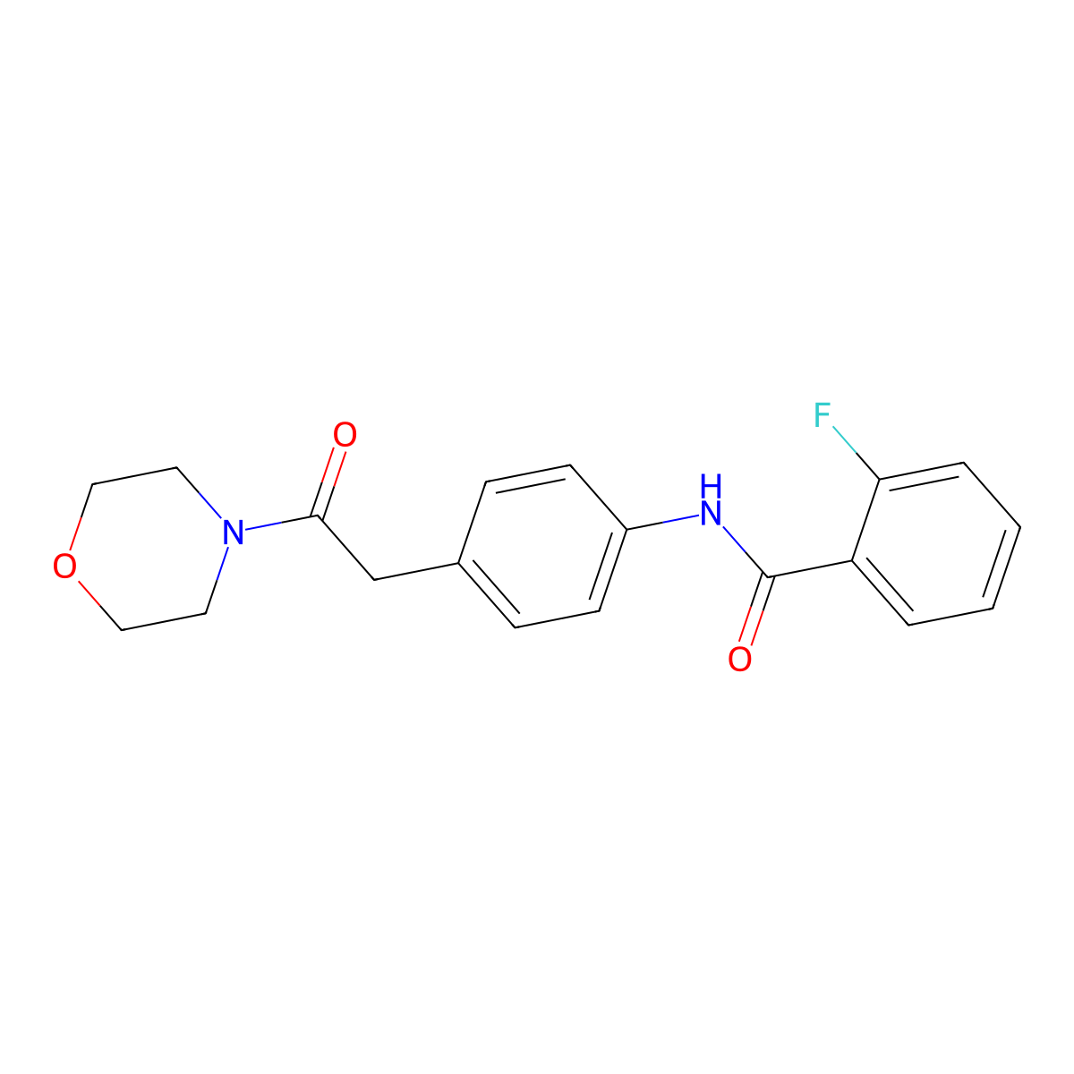 2-fluoro-N-{4-[2-(morpholin-4-yl)-2-oxoethyl]phenyl}benzamide molecular structure, CAS 1060328-23-5
