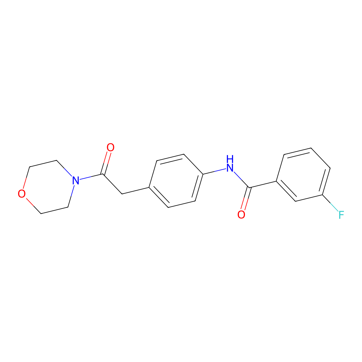 3-fluoro-N-{4-[2-(morpholin-4-yl)-2-oxoethyl]phenyl}benzamide molecular structure, CAS 1060328-97-3