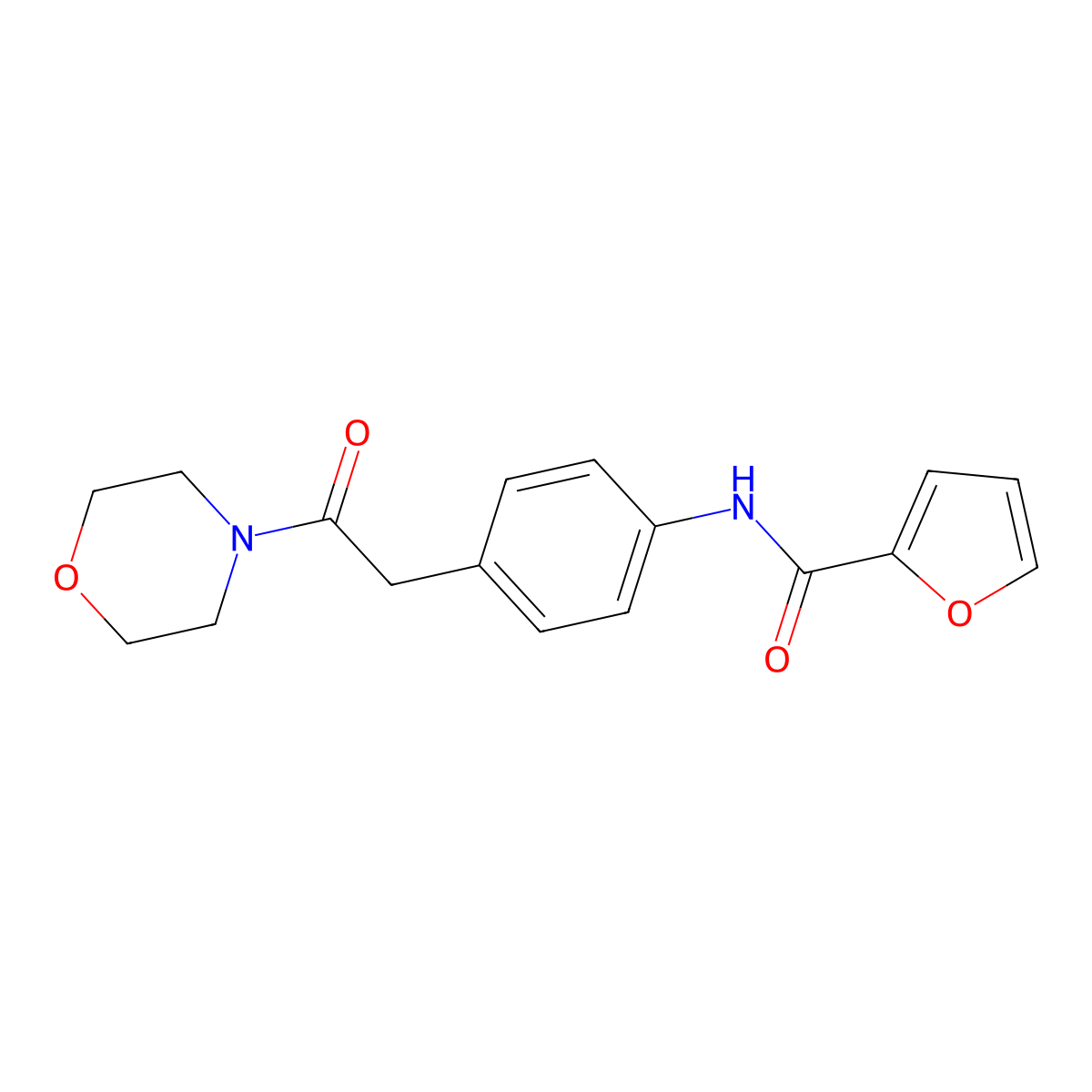 N-{4-[2-(morpholin-4-yl)-2-oxoethyl]phenyl}furan-2-carboxamide molecular structure, CAS 1060329-11-4