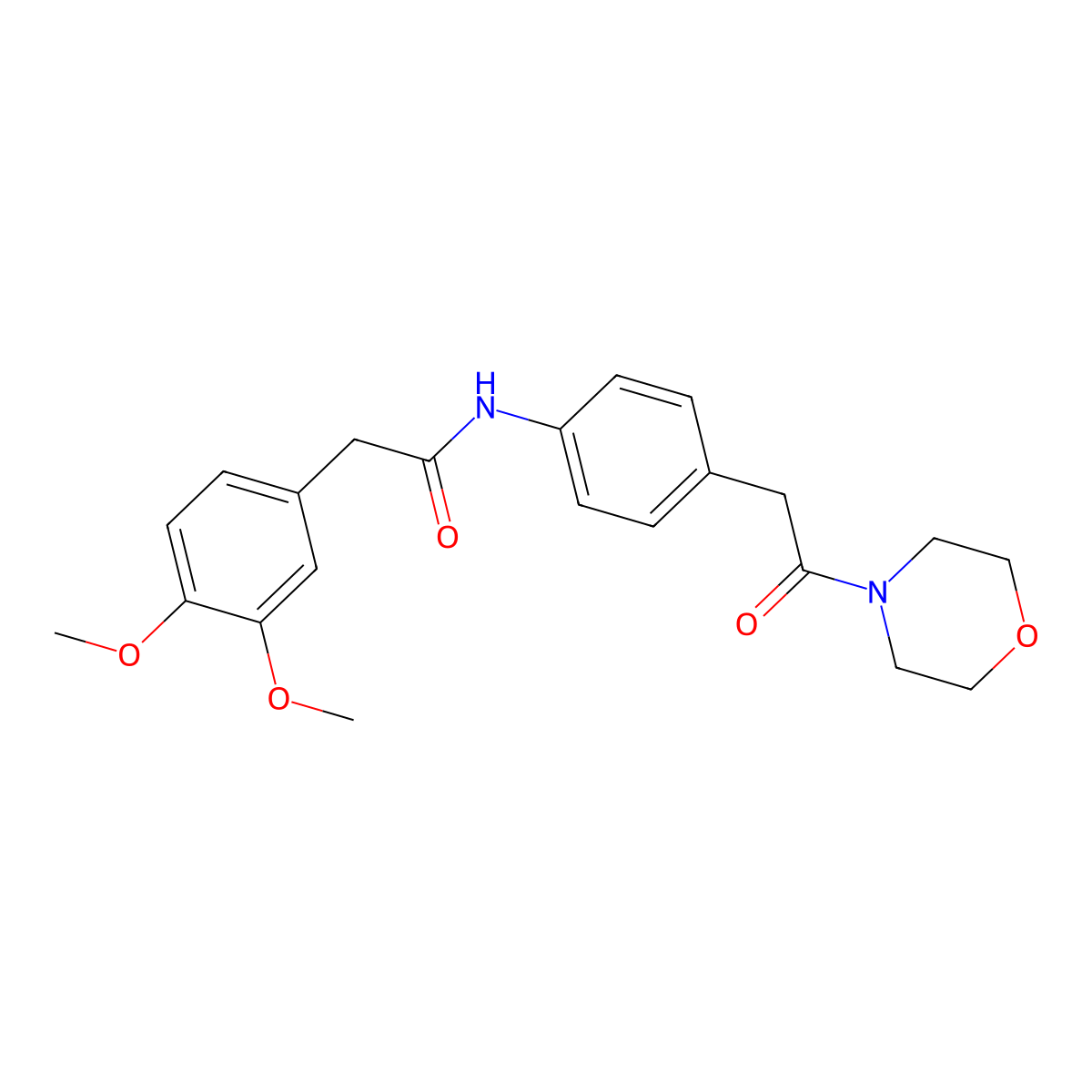 2-(3,4-dimethoxyphenyl)-N-{4-[2-(morpholin-4-yl)-2-oxoethyl]phenyl}acetamide molecular structure, CAS 1060329-13-6