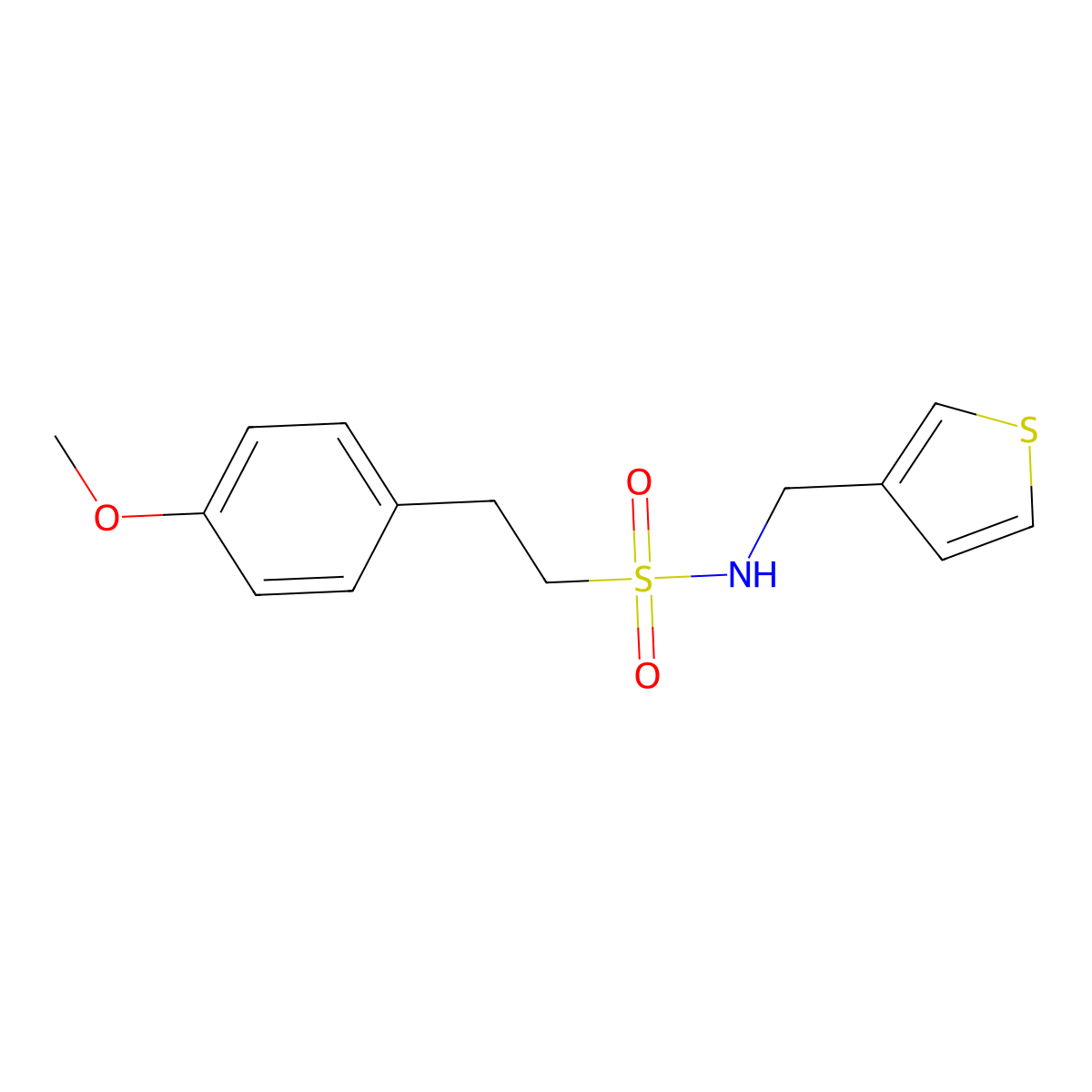 2-(4-methoxyphenyl)-N-(thiophen-3-ylmethyl)ethanesulfonamide molecular structure, CAS 1060329-33-0