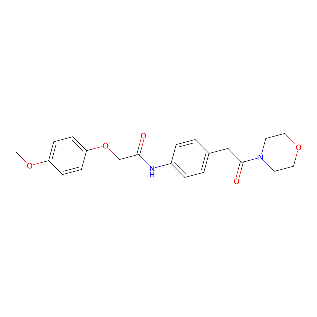 2-(4-methoxyphenoxy)-N-{4-[2-(morpholin-4-yl)-2-oxoethyl]phenyl}acetamide molecular structure, CAS 1060329-48-7