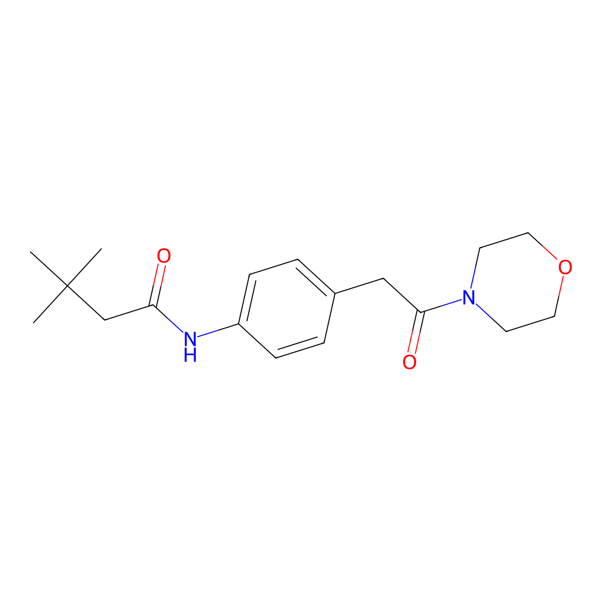 3,3-dimethyl-N-{4-[2-(morpholin-4-yl)-2-oxoethyl]phenyl}butanamide molecular structure, CAS 1060329-52-3