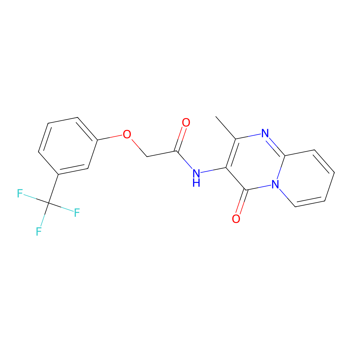 N-{2-methyl-4-oxo-4H-pyrido[1,2-a]pyrimidin-3-yl}-2-[3-(trifluoromethyl)phenoxy]acetamide molecular structure, CAS 1060329-60-3