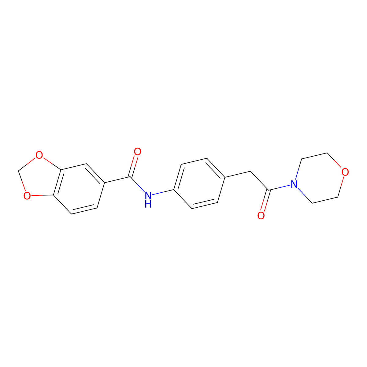 N-{4-[2-(Morpholin-4-YL)-2-oxoethyl]phenyl}-2H-1,3-benzodioxole-5-carboxamide molecular structure, CAS 1060329-80-7