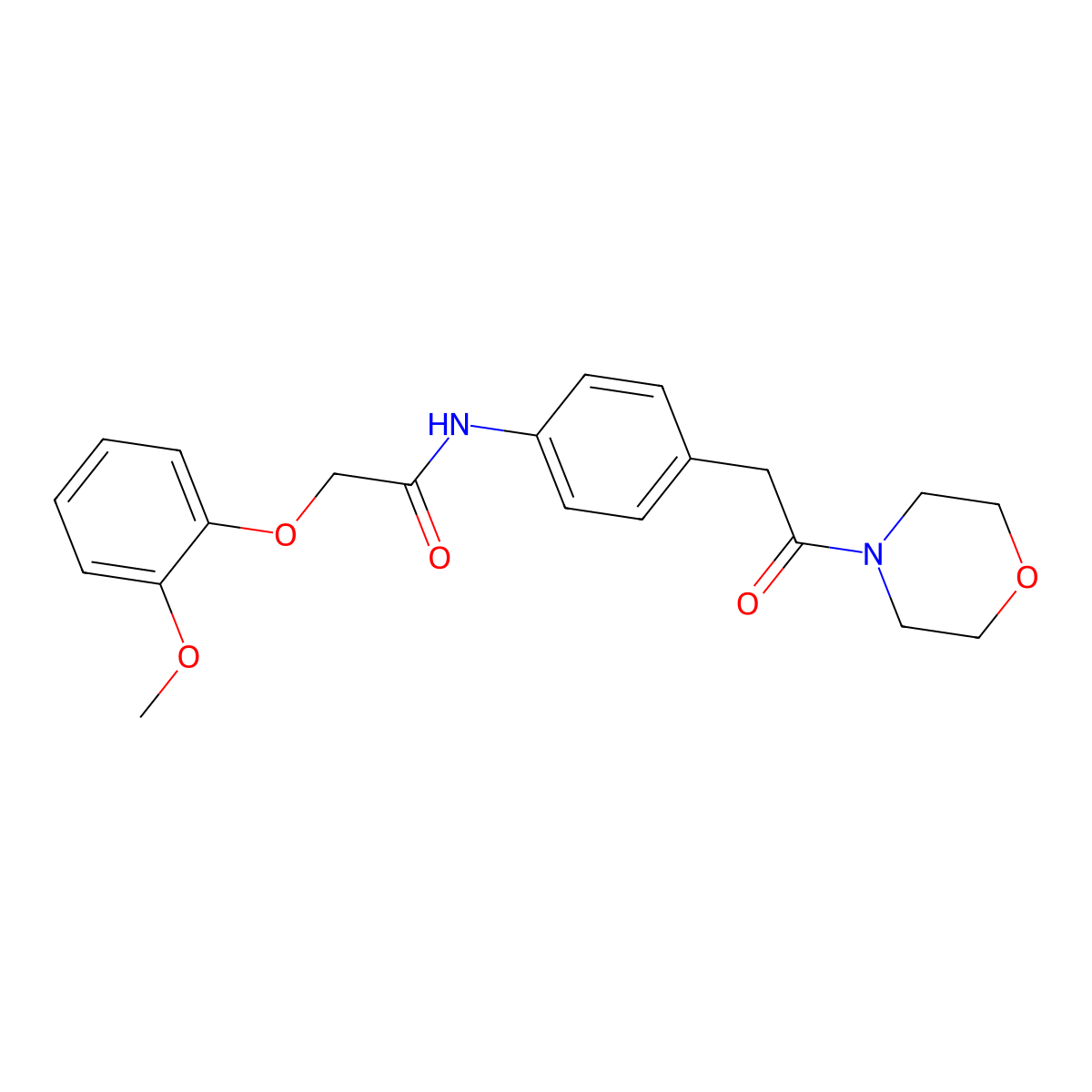 2-(2-methoxyphenoxy)-N-{4-[2-(morpholin-4-yl)-2-oxoethyl]phenyl}acetamide molecular structure, CAS 1060330-10-0