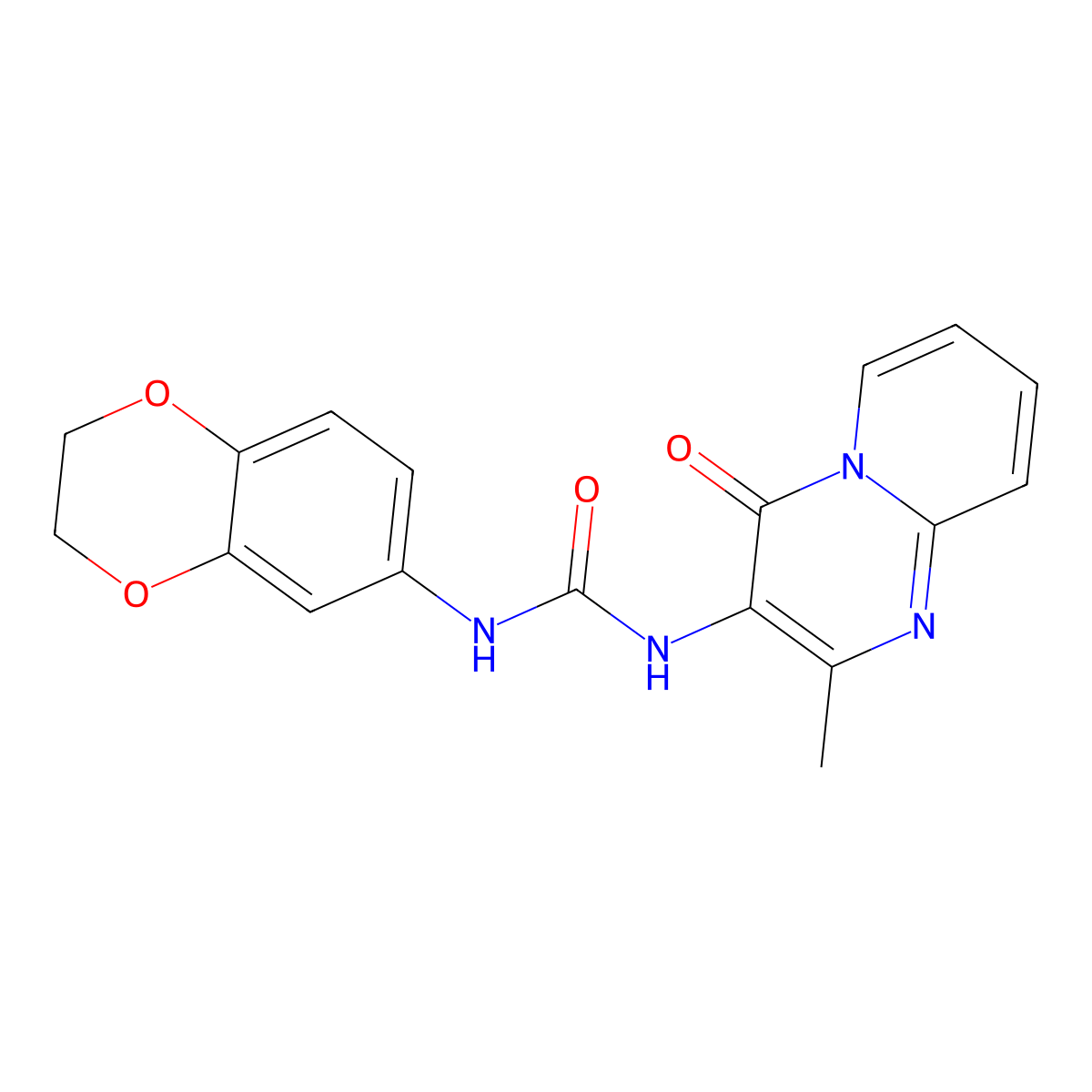 1-(2,3-dihydrobenzo[b][1,4]dioxin-6-yl)-3-(2-methyl-4-oxo-4H-pyrido[1,2-a]pyrimidin-3-yl)urea molecular structure, CAS 1060330-27-9