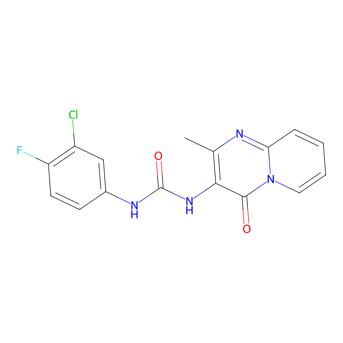 1-(3-chloro-4-fluorophenyl)-3-{2-methyl-4-oxo-4H-pyrido[1,2-a]pyrimidin-3-yl}urea molecular structure, CAS 1060330-66-6