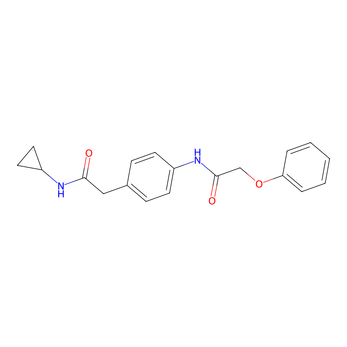 N-cyclopropyl-2-(4-(2-phenoxyacetamido)phenyl)acetamide molecular structure, CAS 1060330-73-5