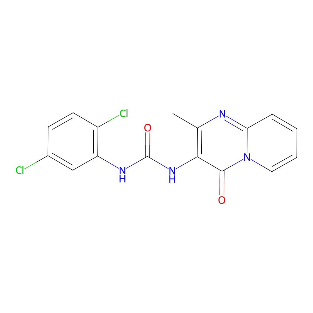 1-(2,5-dichlorophenyl)-3-{2-methyl-4-oxo-4H-pyrido[1,2-a]pyrimidin-3-yl}urea molecular structure, CAS 1060331-22-7