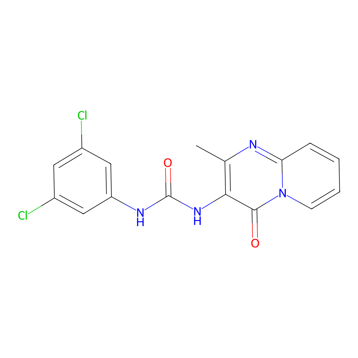 1-(3,5-dichlorophenyl)-3-{2-methyl-4-oxo-4H-pyrido[1,2-a]pyrimidin-3-yl}urea molecular structure, CAS 1060331-30-7