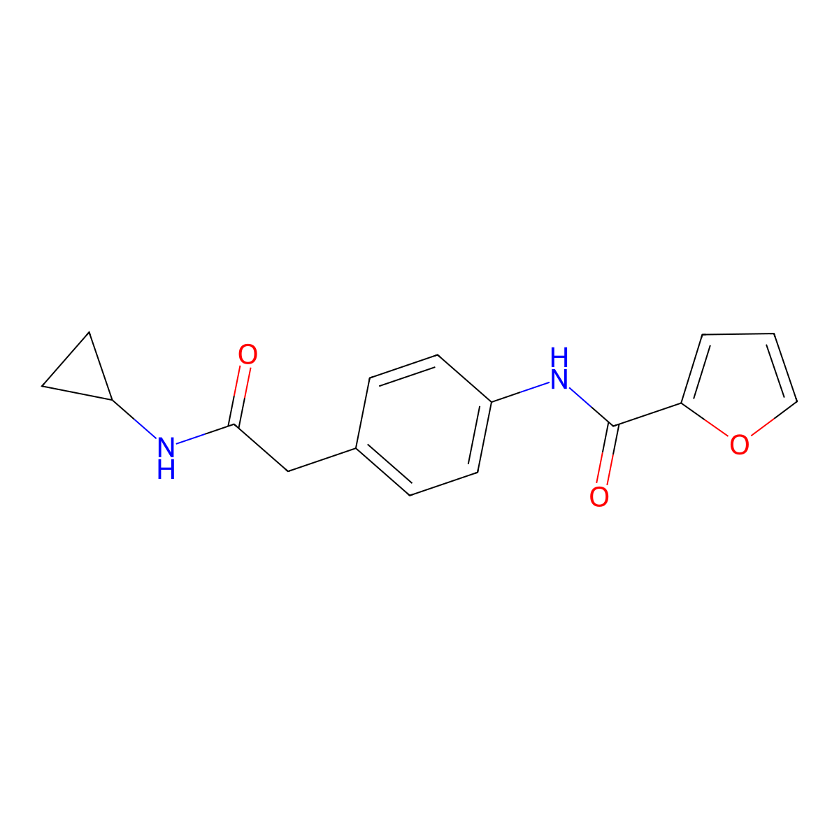 N-{4-[(cyclopropylcarbamoyl)methyl]phenyl}furan-2-carboxamide molecular structure, CAS 1060331-58-9