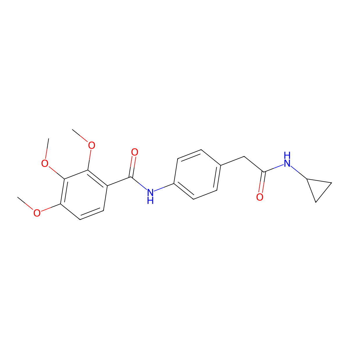 N-{4-[(cyclopropylcarbamoyl)methyl]phenyl}-2,3,4-trimethoxybenzamide molecular structure, CAS 1060331-72-7