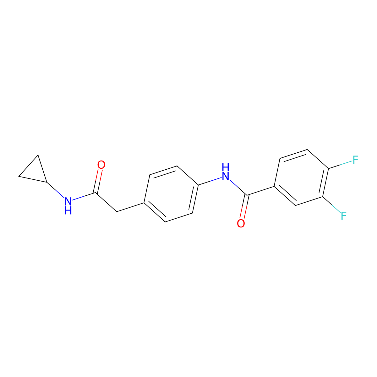 N-{4-[(cyclopropylcarbamoyl)methyl]phenyl}-3,4-difluorobenzamide molecular structure, CAS 1060332-06-0