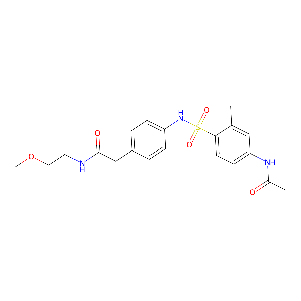2-[4-(4-acetamido-2-methylbenzenesulfonamido)phenyl]-N-(2-methoxyethyl)acetamide molecular structure, CAS 1060333-30-3