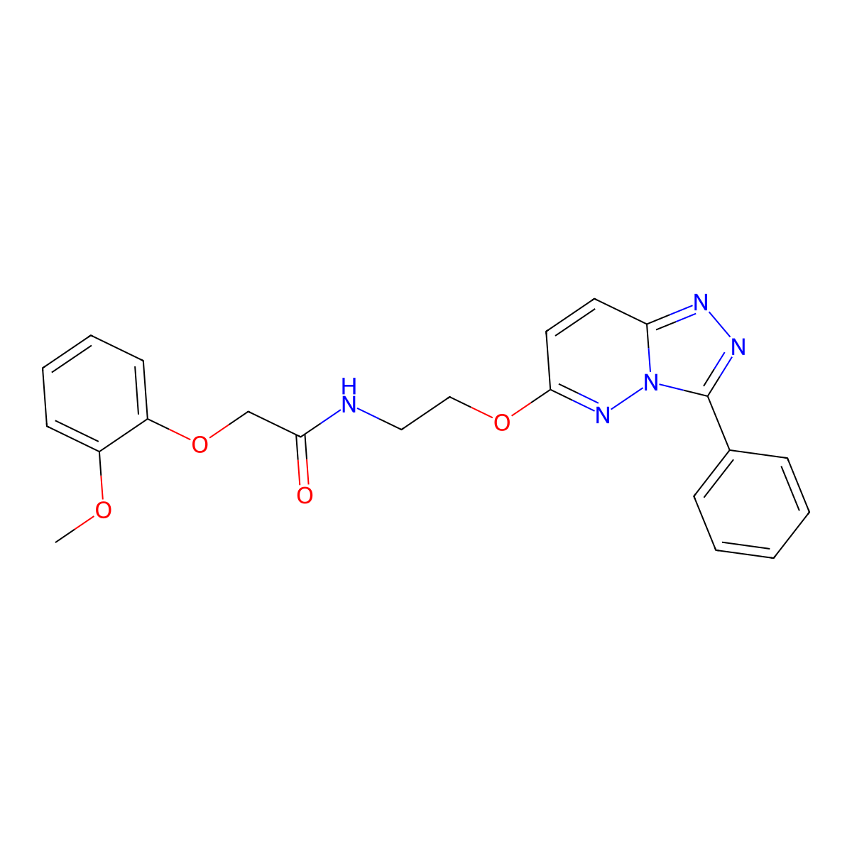 2-(2-methoxyphenoxy)-N-[2-({3-phenyl-[1,2,4]triazolo[4,3-b]pyridazin-6-yl}oxy)ethyl]acetamide molecular structure, CAS 1060334-43-1