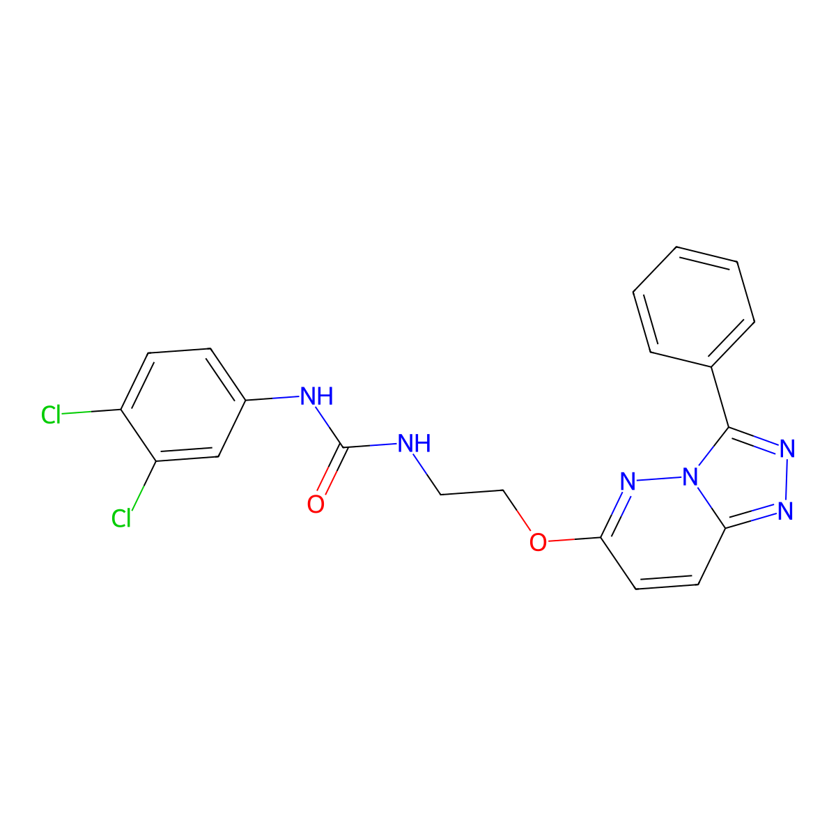 1-(3,4-Dichlorophenyl)-3-[2-({3-phenyl-[1,2,4]triazolo[4,3-b]pyridazin-6-yl}oxy)ethyl]urea molecular structure, CAS 1060335-74-1