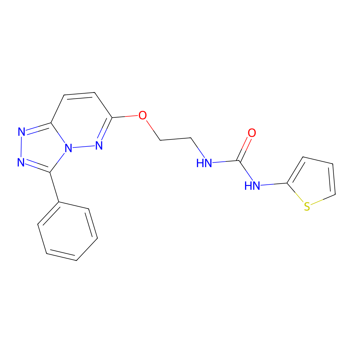 1-(2-((3-Phenyl-[1,2,4]triazolo[4,3-b]pyridazin-6-yl)oxy)ethyl)-3-(thiophen-2-yl)urea molecular structure, CAS 1060335-92-3