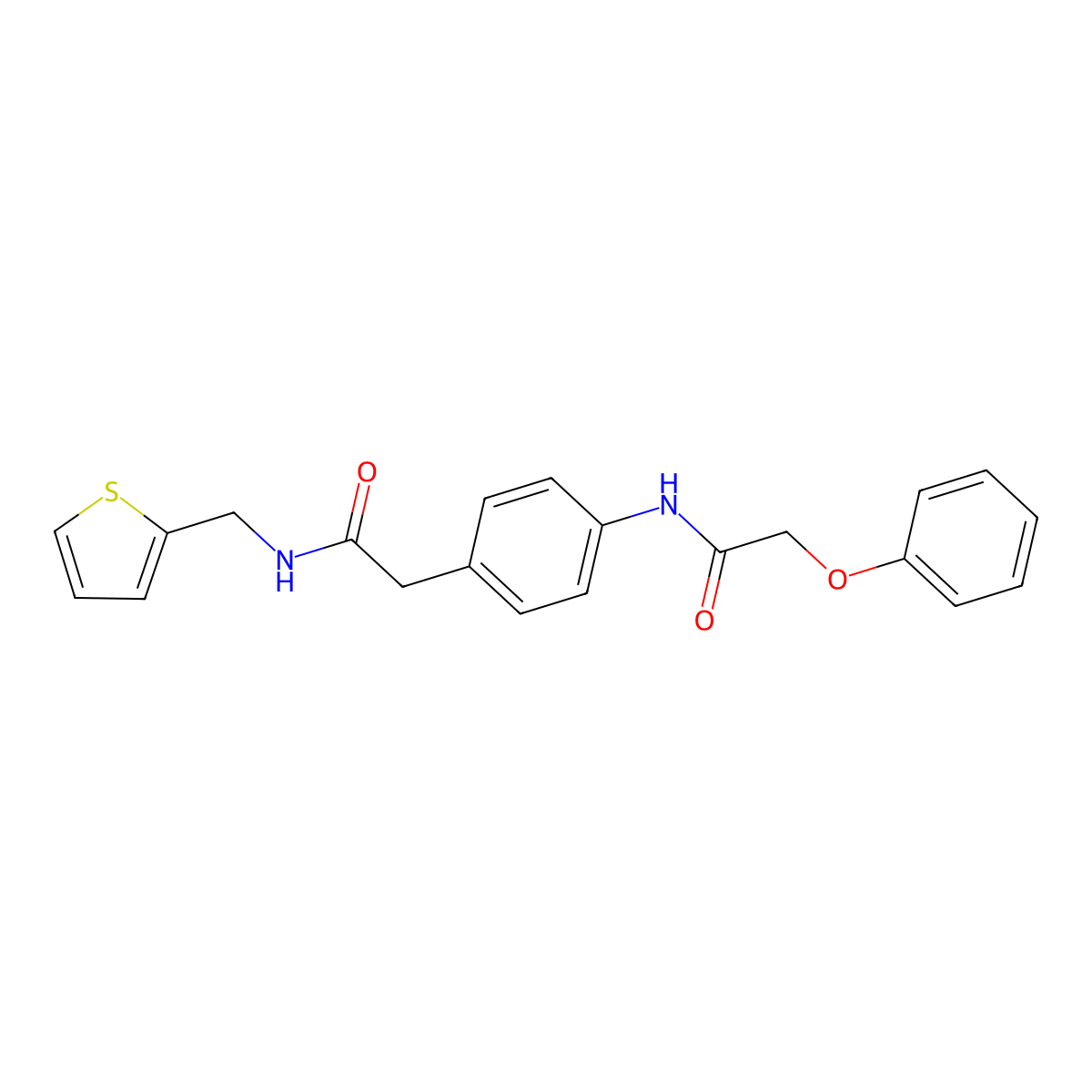 2-phenoxy-N-[4-({[(thiophen-2-yl)methyl]carbamoyl}methyl)phenyl]acetamide molecular structure, CAS 1060336-66-4