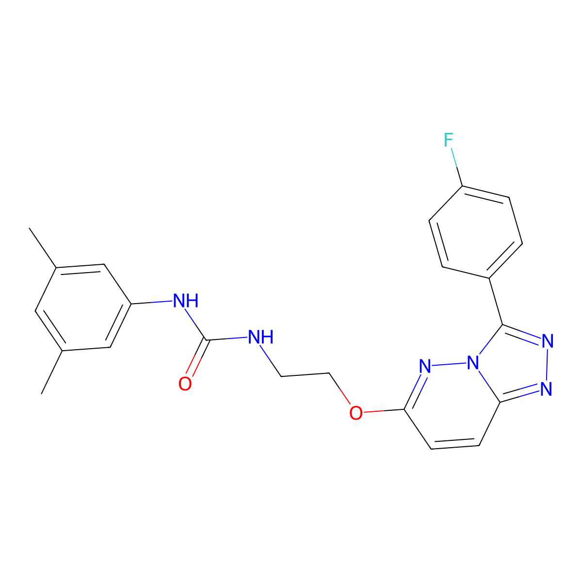 1-(3,5-Dimethylphenyl)-3-(2-{[3-(4-fluorophenyl)-[1,2,4]triazolo[4,3-b]pyridazin-6-yl]oxy}ethyl)urea molecular structure, CAS 1060337-90-7